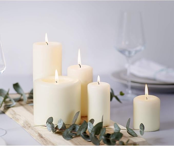 Bolsius Ivory Pillar Candles – 2x6 Unscented Candle Set of 20 – Dripless, Smokeless, and Clean Burning Household Dinner Candles – Perfect for Weddings, Parties, Dinners Decorative Candles