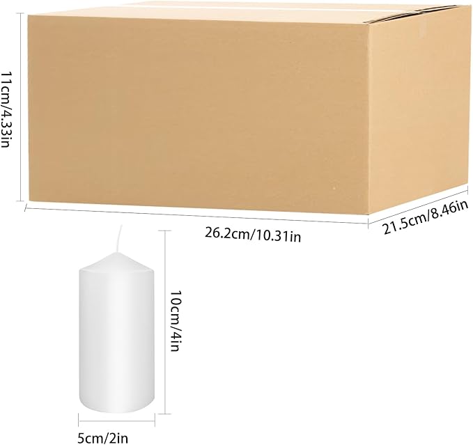 20-Pack 2 x 4 Long Burning Unscented White Tall Pillar Candles - Perfect for Home, Weddings and Special Events.