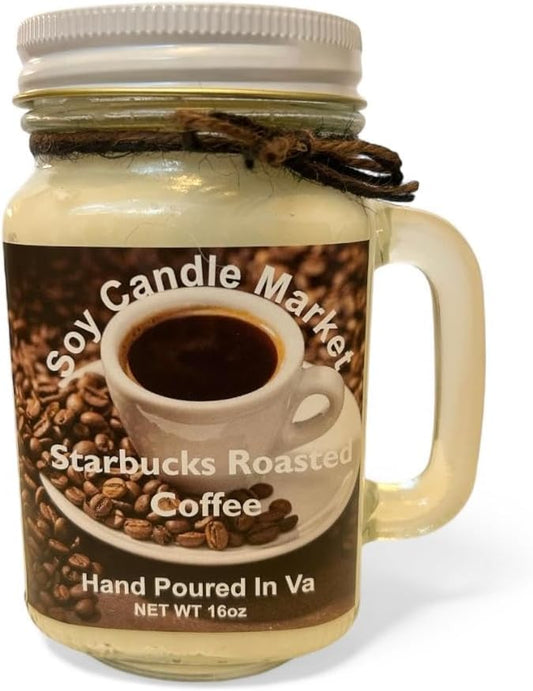 Soy Scented Candles | Handmade & Highly Aromatic Candles Burns Upto 85 Hours in Glass Jar - Perfect for Home Decor, Wedding, Birthday, Dinner (Roasted Coffee, 16 oz)