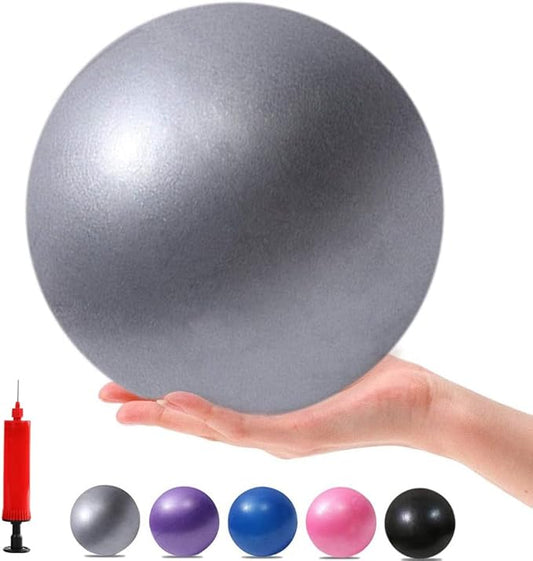 Small Exercise Yoga Ball for Pilates, Barre & Physical Therapy – Includes Air Pump, Anti-Burst, Easy to Inflate– Home & Gym Fitness Accessory