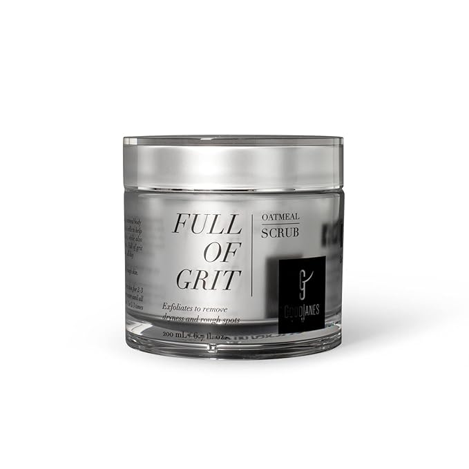 GoodJanes Full of Grit Oatmeal Body Scrub with Oat, Jojoba, Apple & Alpine Rose Stem Cells – Gently Exfoliating & Moisturizing Vegan Body Scrub for Smooth, Radiant Skin