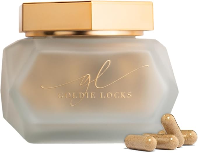 Goldie Locks Hair Growth Supplements - Original Formula - Supports Hair, Skin, Nails & Joints - with Biotin, Multi-Collagen, Zinc & Adaptogenic Herbs - Daily Beauty Supplement - 120 Count