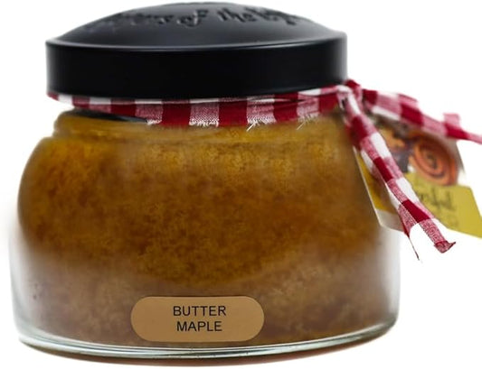A Cheerful Giver - Butter Maple Mama Scented Glass Jar Candle (22oz) with Lid & True to Life Fragrance Made in USA