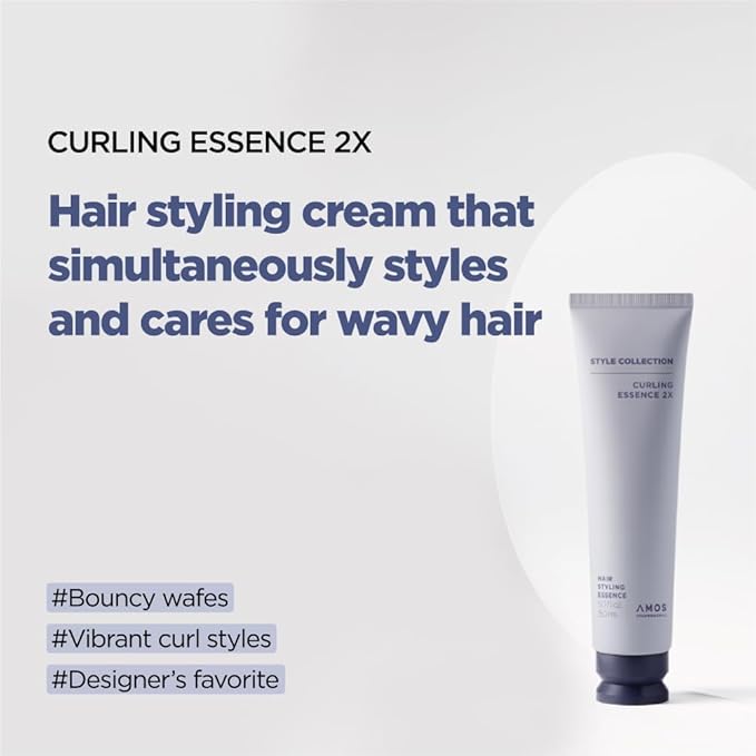 AMOS PROFESSIONAL Curl Defining Cream 2X | For Wavy and Curly hair | Anti-Frizz Hair Styling Gel, 2 in 1 Hydrate and Smooths, Korean Hair Essence, 5 fl. oz.