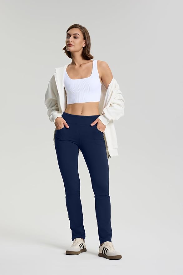 Yogipace,5 Pockets,25"/27"/29"/31"/33"/35"/37",Women's Straight Leg Yoga Dress Pants Workout Pants