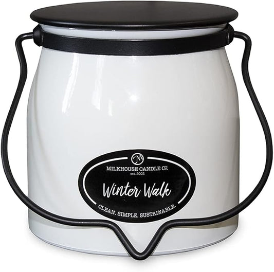 Milkhouse Candle Company - Winter Walk - Creamery Collection - 16 oz Double Cotton Wick Soy Candles with Beeswax - Long Burn Time, Made in The USA - Non Toxic, Premium Scented Candles