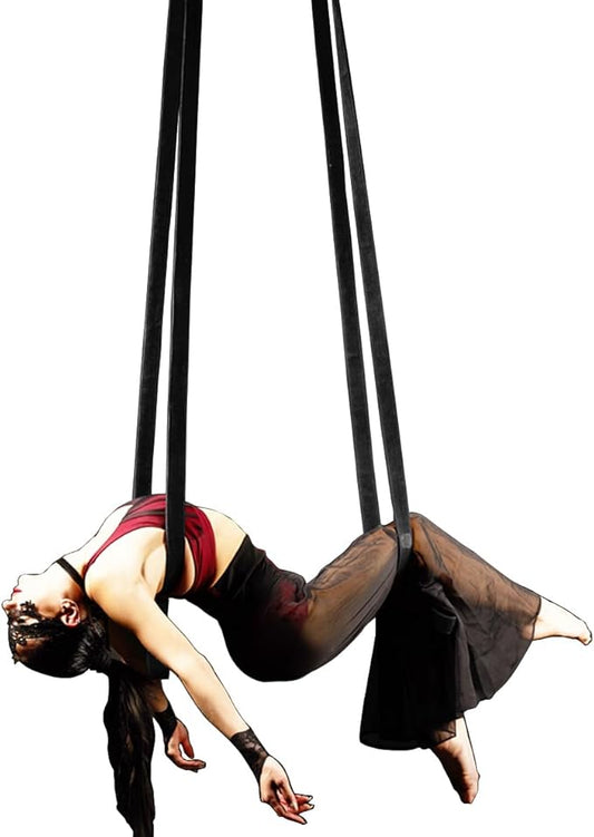 9ft 2.75m Aerial Straps Ropes Yoga Aerial Acrobatics Body Aerial Loop Trapeze Circus Apparatuses Equipment Three-Layer Straps 1 pairs