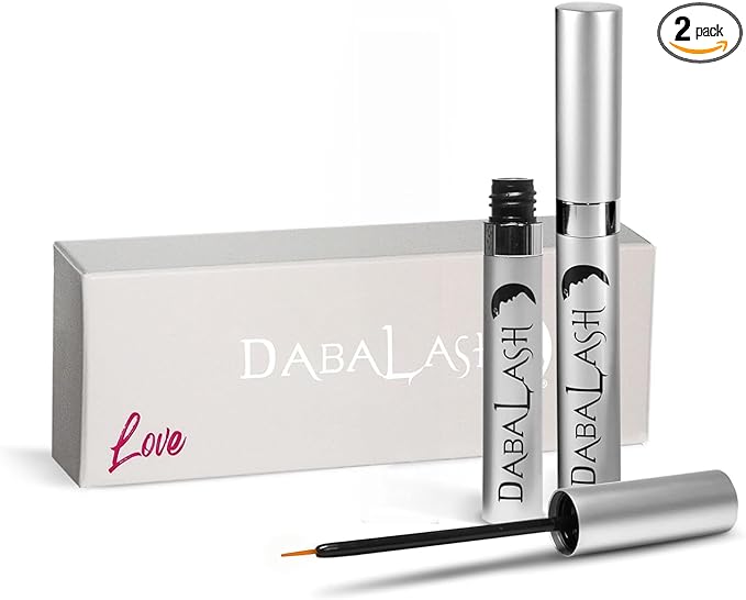 DABALASH Professional Eyelash & Eyebrow Growth Serum with Castor Oil – Promotes the Appearance of Naturally Longer, Fuller, Thicker & Stronger Lash + Brow Hair – Combo Love 2 Pack, 2 * 0.18 oz