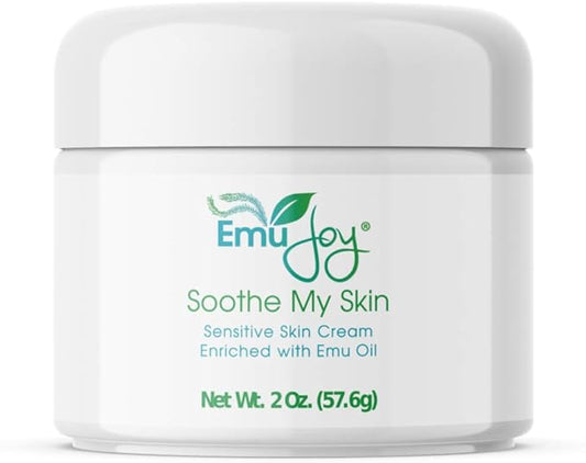 Soothe My Skin Cream for Sensitive Skin - Stocking Stuffers. Eczema Cream Psoriasis Atopic Dermatitis Lichen Sclerosus. Emu Oil with Only Natural Ingredients