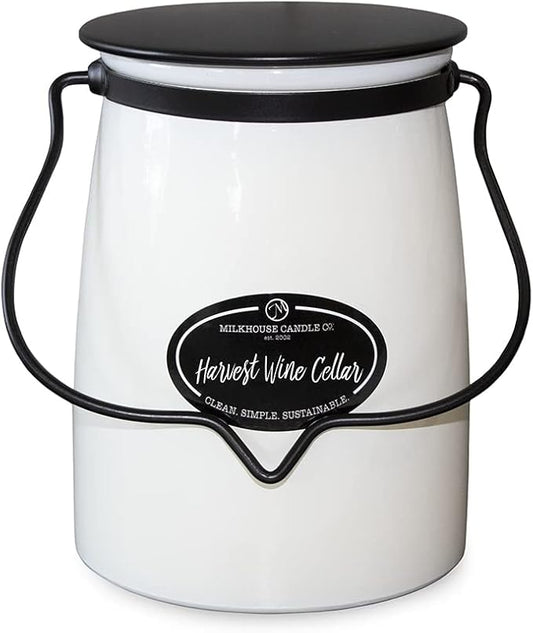 Milkhouse Candle Company - Harvest Wine Cellar - Creamery Collection - 22oz Single Cotton Wick Soy Candles with Beeswax - Long Burn Time, Made in The USA - Non Toxic, Premium Scented Candles