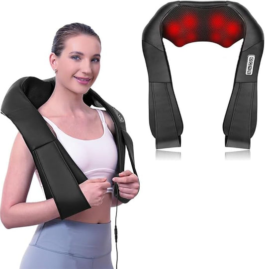 Neck and Back Massager, Shiatsu Neck and Shoulder Massager for Pain Relief Deep Tissue, Kneading Electric Shoulder Massagers for Home, Office, Ideal Gifts for Family, Gifts for Mom