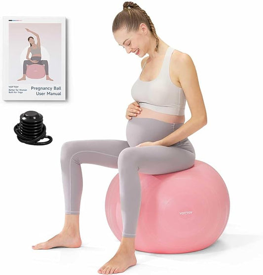 YOTTOY Pregnancy Ball - 1.8mm Thick Birthing Ball for Maternity Physio and Birth Preparation, Yoga and Exercise for Pregnancy - Includes Pump