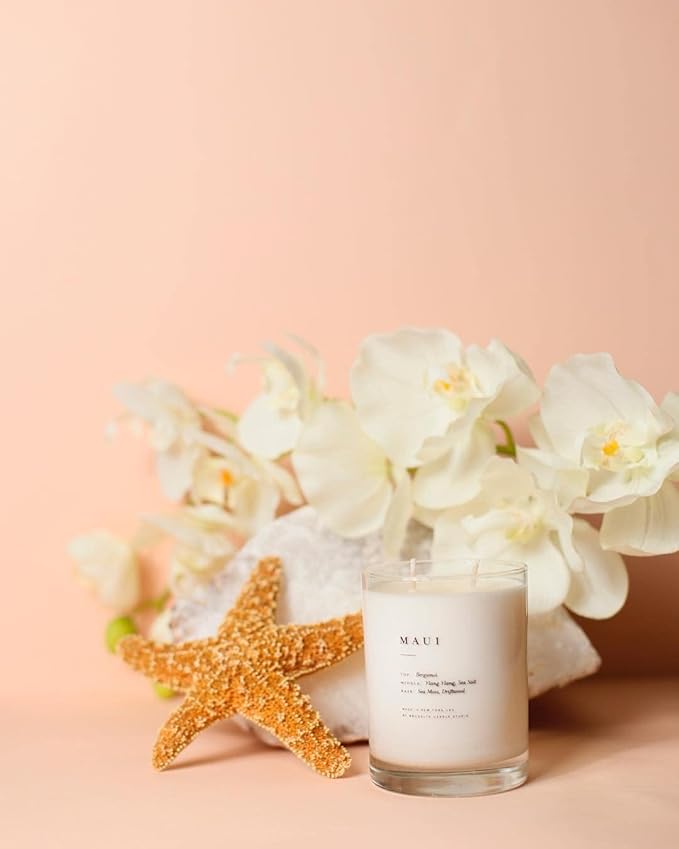 Brooklyn Candle Studio Maui Classic 2 Wick Candle - Luxury Scented Candle, Vegan Soy Wax, Hand Poured in The USA, 70 Hour Slow Burn Time - 13oz