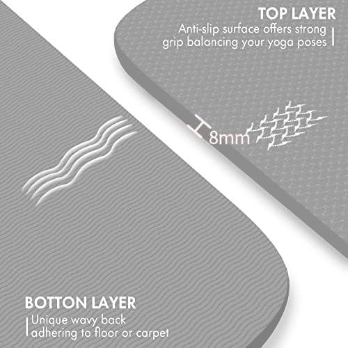 FrenzyBird Large Yoga Mat 6'x 4'（72”x 48”）—1/4" &1/3" Extra Wide Exercise Mat 183cm x 122cm Large Exercise Mat Big Home Yoga Mat Pilates Mat,Non Slip,Thick,TPE Workout Mat,for Women & Men, Yoga, Pilates, Gym and Floor Workouts Pilates