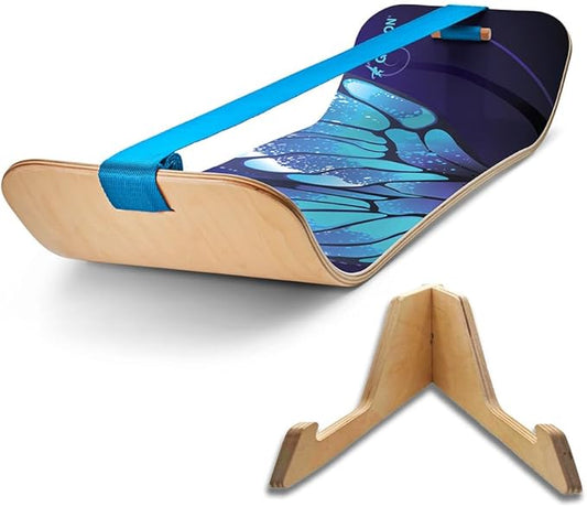 GIBBON SlackBoard - GiBoard Balance Board Kids & Adults - Slackline Balance Trainer - Slack Board Core Workout Equipment Home Gym Training - Standing Desk Exercise - Yoga, Agility, Pilates & More