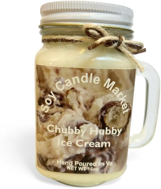 Soy Scented Candles | Handmade & Highly Aromatic Candles Burns Upto 85 Hours in Glass Jar - Perfect for Home Decor, Wedding, Birthday, Dinner (Chubby Hubby, 12 oz)