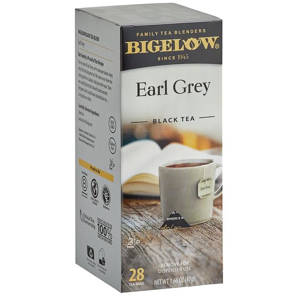Bigelow Earl Grey Tea Bags 28-Count Boxes (Pack of 6) Black Tea Bags with Oil of Bergamot All Natural Gluten Free Rich in Antioxidants
