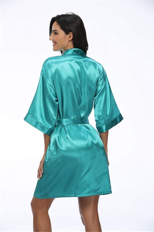 Women's Pure Short Silky Robes Bridesmaid Bride Party Satin Robes Sleepwear