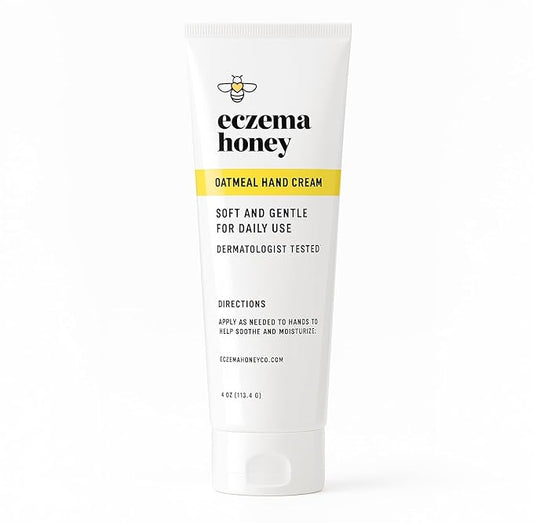 ECZEMA HONEY Oatmeal Hand Cream - Natural Hand & Body Lotion for Eczema Rash Relief - Eczema Cream for Dry, Itchy, Sensitive, & Irritable Skin (4 Oz)