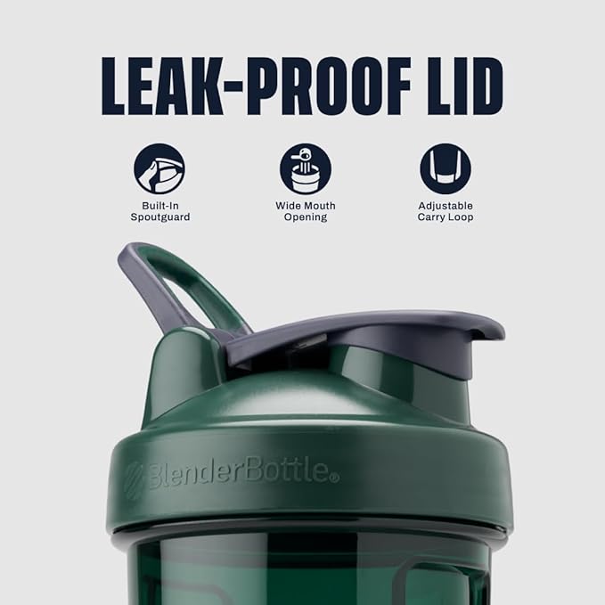 BlenderBottle Shaker Bottle Pro Series Perfect for Protein Shakes and Pre Workout, 24-Ounce, Green