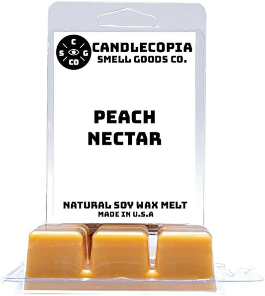 Peach Nectar Strongly Scented Hand Poured Vegan Wax Melts, 12 Scented Wax Cubes, 6.4 Ounces in 2 x 6-Packs