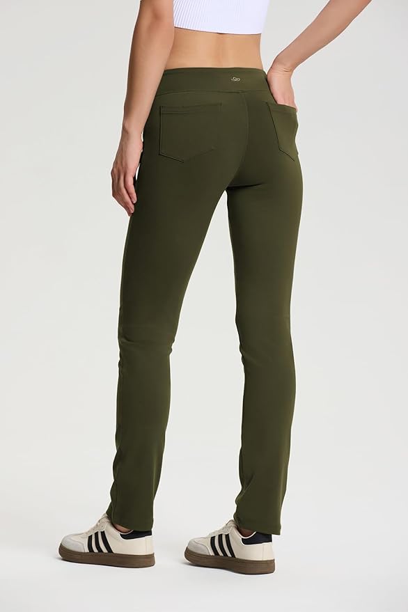 Yogipace,5 Pockets,25"/27"/29"/31"/33"/35"/37",Women's Straight Leg Yoga Dress Pants Workout Pants