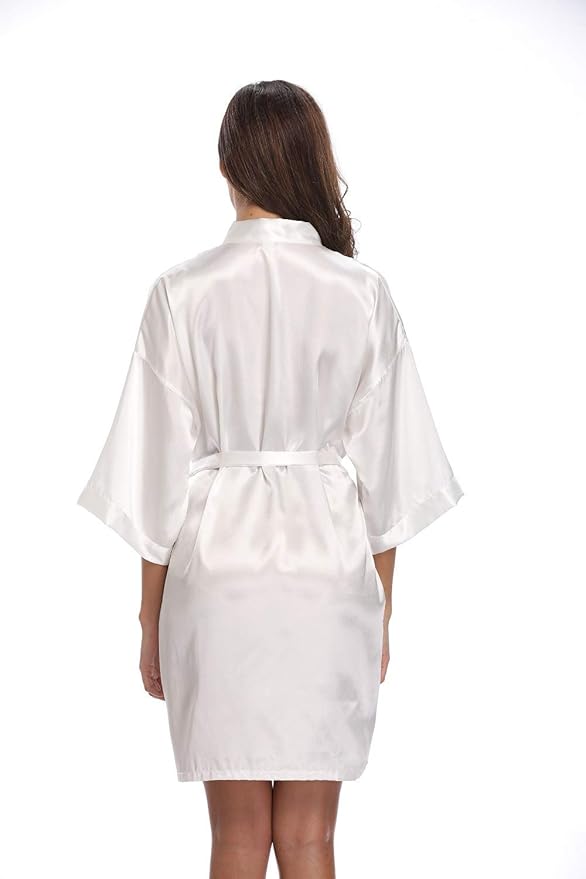 Women's Pure Short Silky Robes Bridesmaid Bride Party Satin Robes Sleepwear