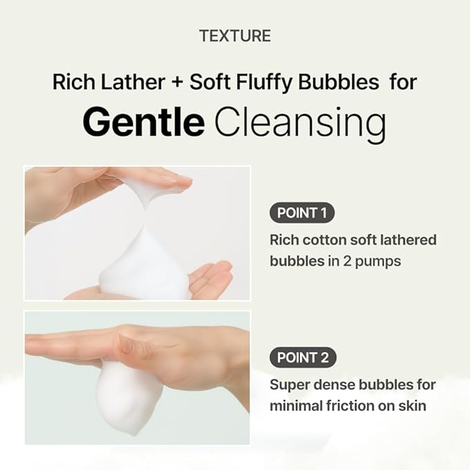 MENOKIN Cotton Cloud Bubble Cleanser [Perfect] EGF Skin Repair, Remove Impurities, Low pH for Sensitive Skin, Hydrating & Non-Stripping, Gentle Face Wash, Foaming bubbles, Korean Skincare 5.07 fl oz