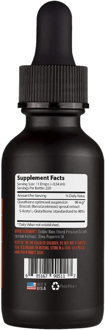 Lyfetrition S-Acetyl L-Glutathione 98mg, 4 Oz Liquid, 220 Servings, Made in USA, Quick Absorption, Quality Potent Ingredients, Third-Party Tested, Non-GMO, GMP Certified, Cruelty-Free Products