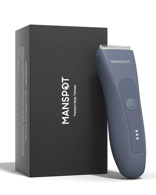 MANSPOT Electric Groin Hair Trimmer Hair Finishing Trimmers, Men's Shaving & Grooming Sets Kit with 4 Guards and Replaceable Ceramic Blade Heads,Waterproof Wet/Dry Trimmer,90 Minutes Shaving Tools