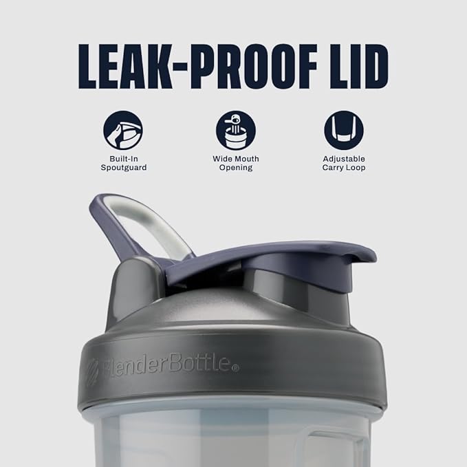 BlenderBottle Shaker Bottle Pro Series Perfect for Protein Shakes and Pre Workout, 28-Ounce, Full-Color Grey