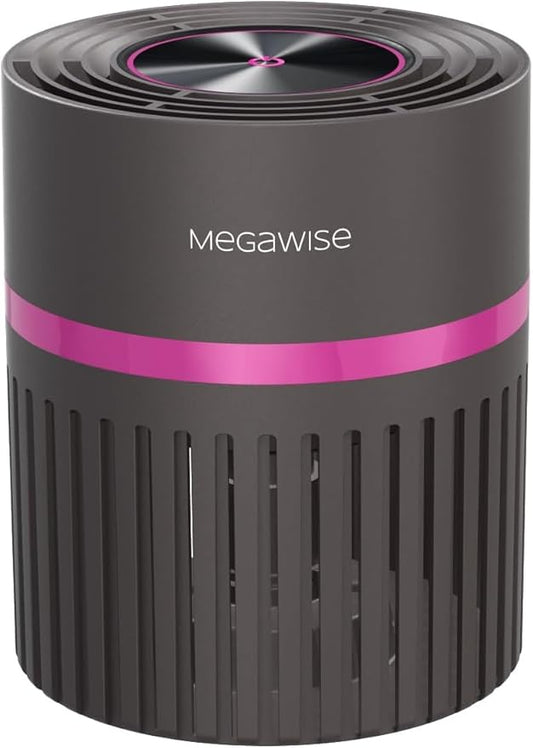 MEGAWISE Home air purifier, True HEPA & Activated Carbon for Odors Pets Smoke, for Home up to 215 sq ft, Auto Mode, Air Quality Monitor