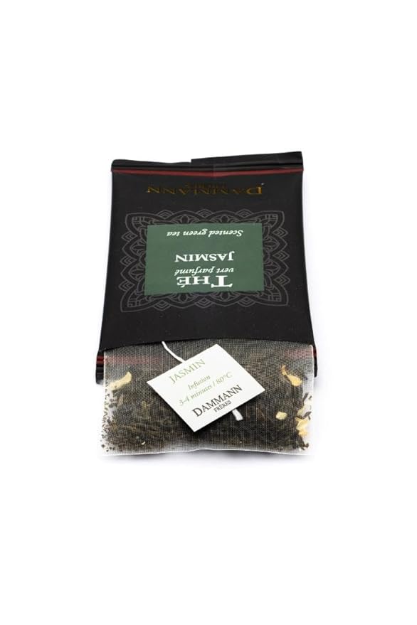Dammann Freres Sachets, Vert Au Jasmin Tea Bags, Premium Gourmet French Jasmine Green Tea, Individually Wrapped, 24 Count (Single Pack)