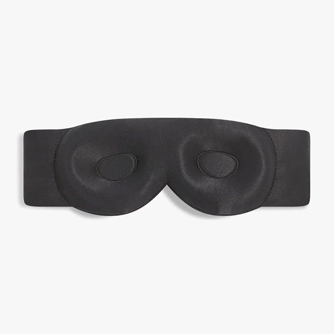 Dore & Rose Deep Sleep Mask, 100% Light Blocking Mulberry Silk Eye Mask (23 Momme) with Extra Room for Lashes, Reduces Eye Bags & Dark Circles, Adjustable Travel Sleep Mask for Men & Women (Black)