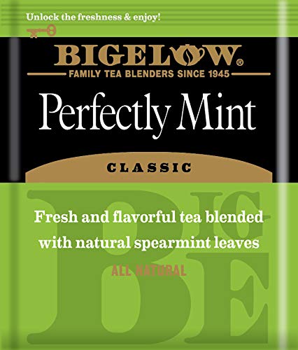 Bigelow Tea Perfectly Mint Black Tea, Caffeinated with Spearmint, 20 Count Box (Pack of 6), 120 Total Tea Bags