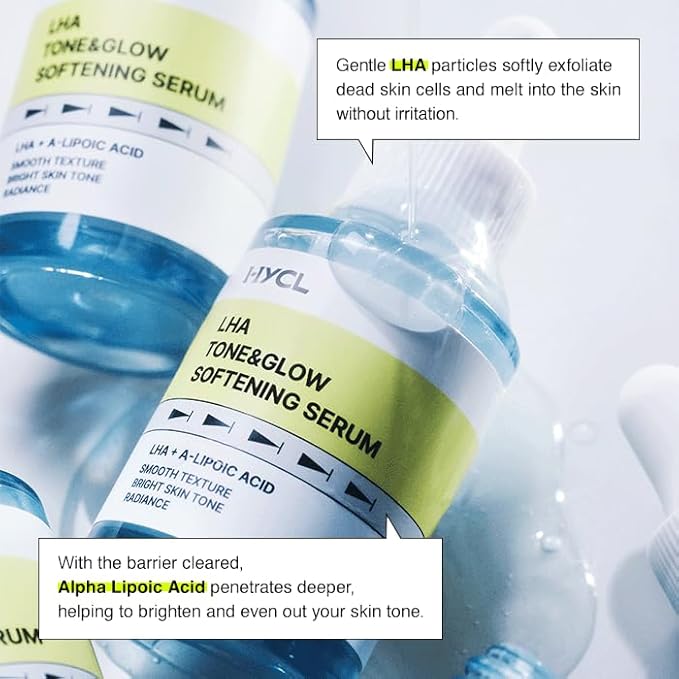 LHA Tone&Glow Activating Serum (1.01 fl oz), Gentle Daily Exfoliating Face Serum for Smooth Texture & Radiant Skin, Brightens & Refines Pores with LHA Pearlpicul & Alpha Lipoic Acid, K-Beauty