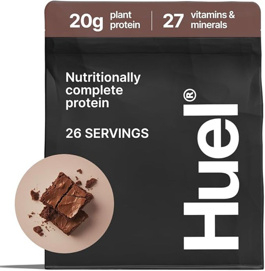 Huel Vegan Protein Powder | Chocolate Fudge Brownie | Complete Nutrition | 20g Protein Powder | 100% Plant-Based | 27 Vitamins & Minerals, Gluten Free, Non-GMO, Lactose Free | 26 Servings