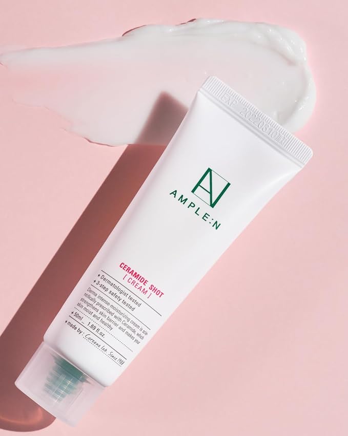 CORÉANA AMPLE:N Ceramide Shot Cream - Hydrating Moisturizer Unscented for Dry and Sensitive Skin – Strengthening Skin Barrier – Skin Repair Cream for Rough Skin,1.69 oz.