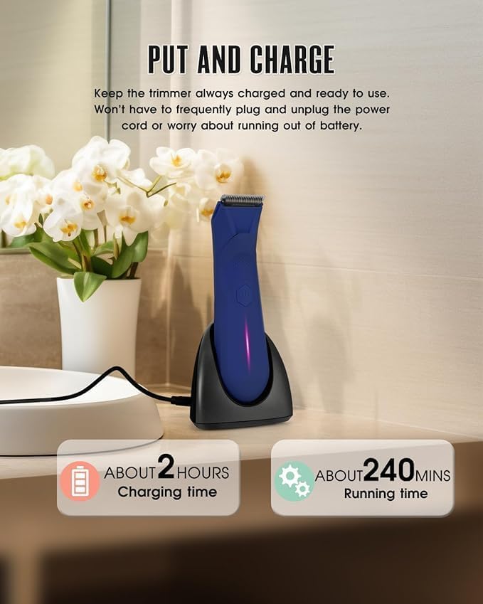 Manscaper for Men, Groin Trimmer for Men and Women, Body Hair Trimmer and Ball Trimmer with Light, Pubic Hair Shaver, Manscape Kit, 7 Precisions, Waterproof Wet / Dry Grooming, 240 Minutes Shaving