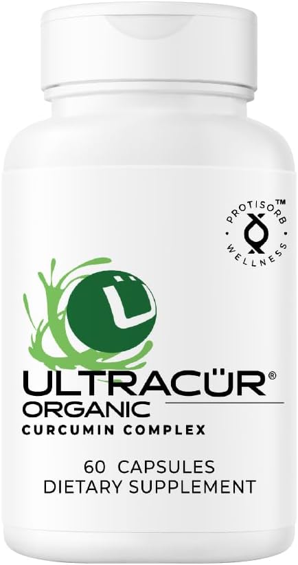 UltraCur Organic USDA Certified - LPS™ Turmeric Curcumin - The Curcumin You Can Feel!™ US Patented Technology - 70% of People Feel a Significant Difference in A Week, 50% in 24 Hours! (60 Count)