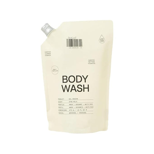 DedCool Body Wash Refill Xtra Milk | Nourishing Vegan Cleanser with Shea Butter, Aloe & Snow Mushroom | Non-Toxic, Carbon-Neutral Formula | Bergamot, White Musk & Amber Scent | 16 fl oz