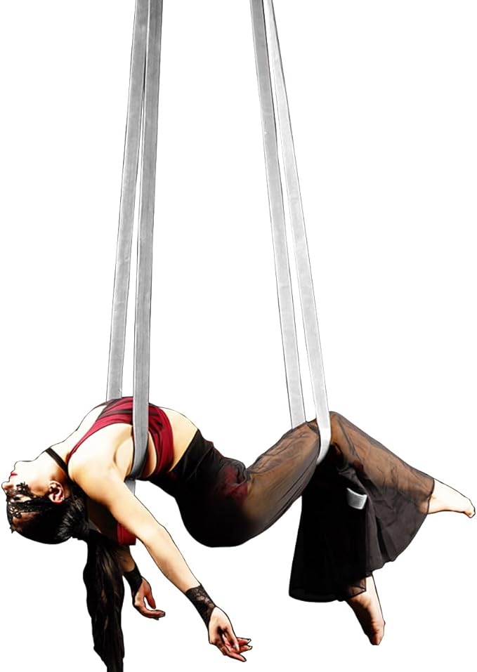 9ft 2.75m Aerial Straps Ropes Yoga Aerial Acrobatics Body Aerial Loop Trapeze Circus Apparatuses Equipment Three-Layer Straps 1 pairs