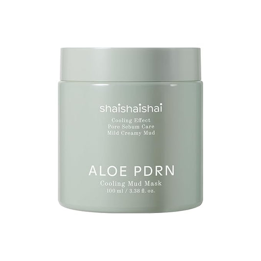 shaishaishai ALOE PDRN Cooling Mud Face Mask, Vegan Collagen Cream Clay Mask with Kaolin & Bentonite, Hydrating & Pore Care, Instant Cooling, Korean Skincare, 3.38 Fl Oz