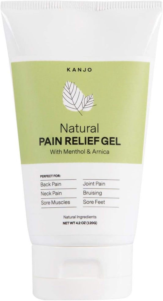 Kanjo Natural Pain Relief Gel | Fast Acting & Cooling Relief Gel w/Menthol & Arnica | Soothing Relief for Back & Neck, Joints & Muscles