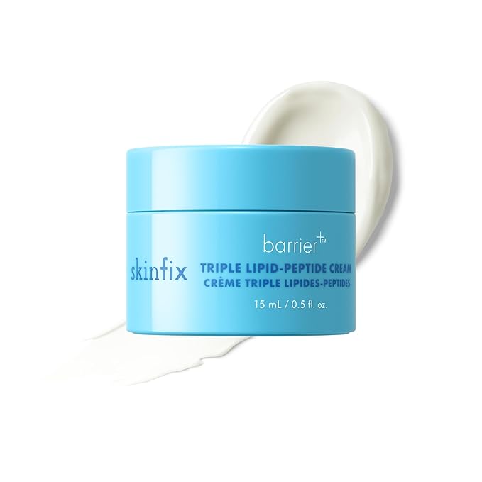 Skinfix Triple Lipid-Peptide Cream Mini - 0.5 oz - Rich Face Moisturizer with Hyaluronic Acid - Hydrates & Restores Dry, Sensitive Skin - Non-Comedogenic, Fragrance Free, Vegan, Cruelty Free