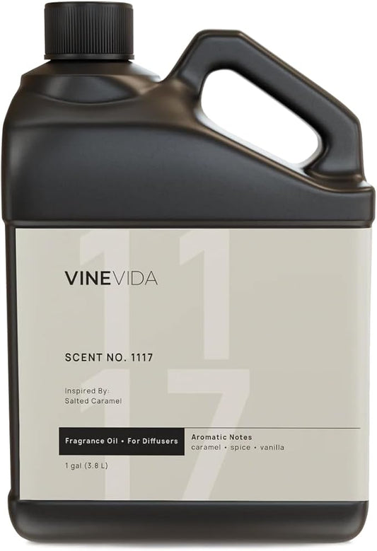 VINEVIDA [128 Fl Oz] Scent NO. 1117 Fragrance Oil for Cold Air Diffusers, Aromatic Notes of Caramel Spice, Salt & Vanilla Essential Oils for Diffuser Oil Refill & Air Freshener Spray