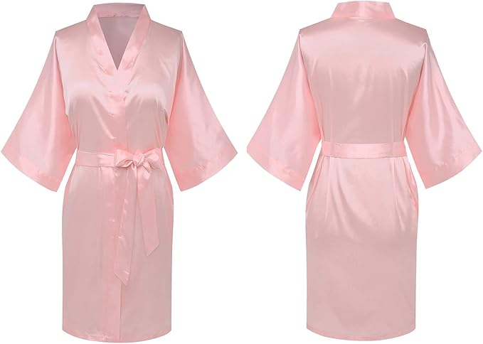 Women's Pure Short Silky Robes Bridesmaid Bride Party Satin Robes Sleepwear
