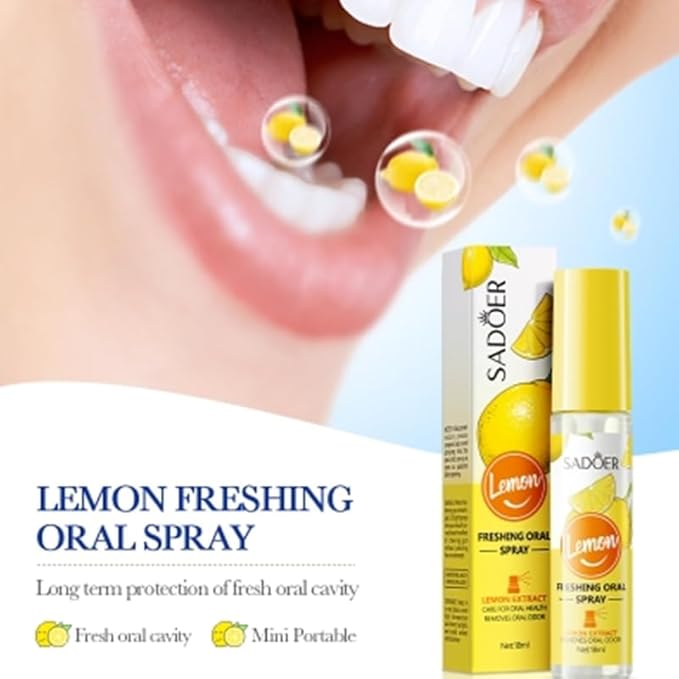SADOER, Lemon Fresh Travel, Breath Freshening Oral Spray, Portable Convenience, Clear, 18 ml