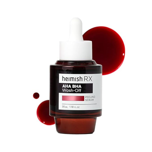 HEIMISH RX AHA BHA Wash-off Peeling Serum - Chemical Peel for Blackheads, Pore and Sebum, Gentle & Hydrating Face Exfoliant for Oily and Acne-prone skin, Korean Skincare, 35ml (1.18 fl. oz)