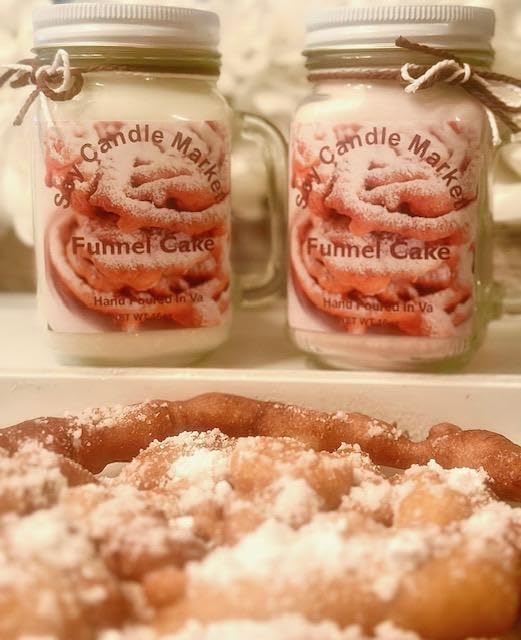 Soy Scented Candles | Handmade & Highly Aromatic Candles Burns Upto 85 Hours in Glass Jar - Perfect for Home Decor, Wedding, Birthday, Dinner (Funnel Cake, 12 oz)